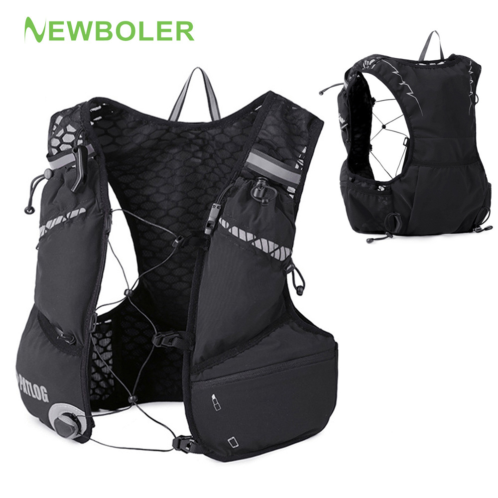 Hydration Vest - NEWBOLER กระเป๋าเป้สะพายหลังสำหรับวิ่งเทรลกลางแจ้ง 8L น้ำหนักเบาเป็นพิเศษ สำหรับผู้หญิง ผู้ชาย