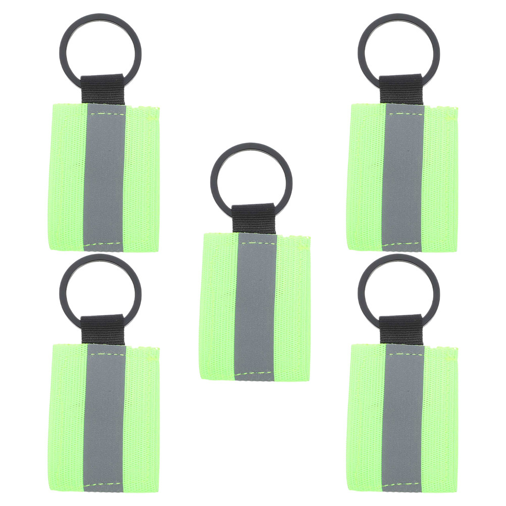 Running Visibility Gear - 5 ชิ้น ป้ายพวงกุญแจสะท้อนแสงสองด้าน ไนลอน อะลูมิเนียมอัลลอย มองเห็นได้ชัดเจนในเวลากลางคืน